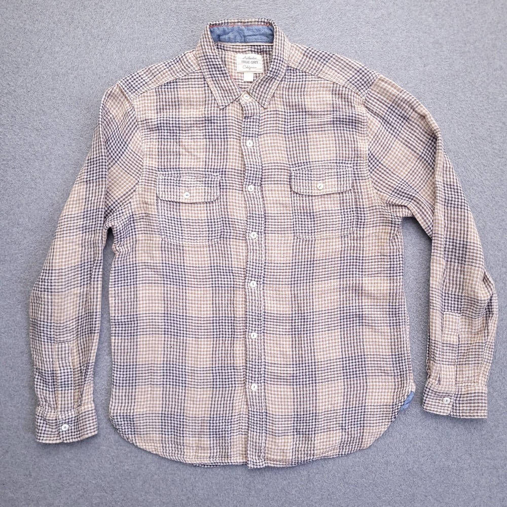 True Grit Flannel‎ Shirt Large Plaid Pockets Button Up Cotton Mens